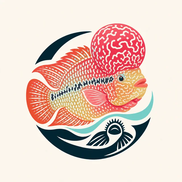 Freshwater Freaks Flowerhorn and pleco emblem