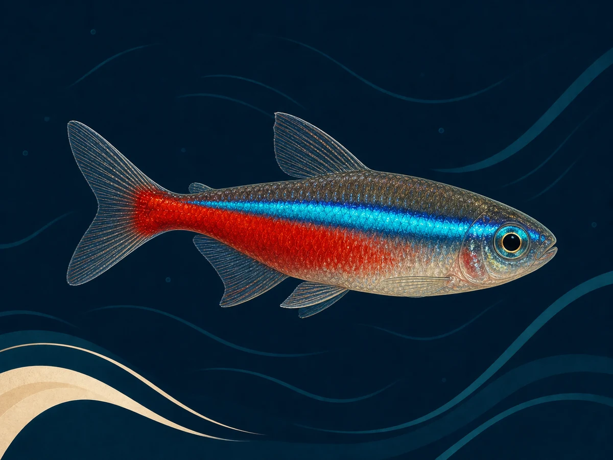 Stylized illustration of Cardinal Tetra
