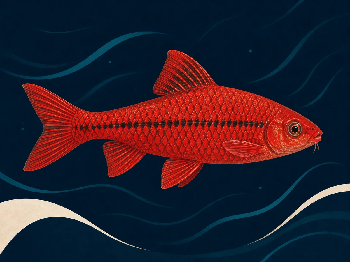 Stylized illustration of Cherry Barb
