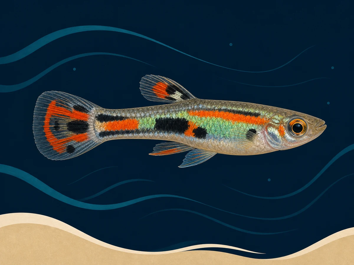 Stylized illustration of Endler’s Livebearer