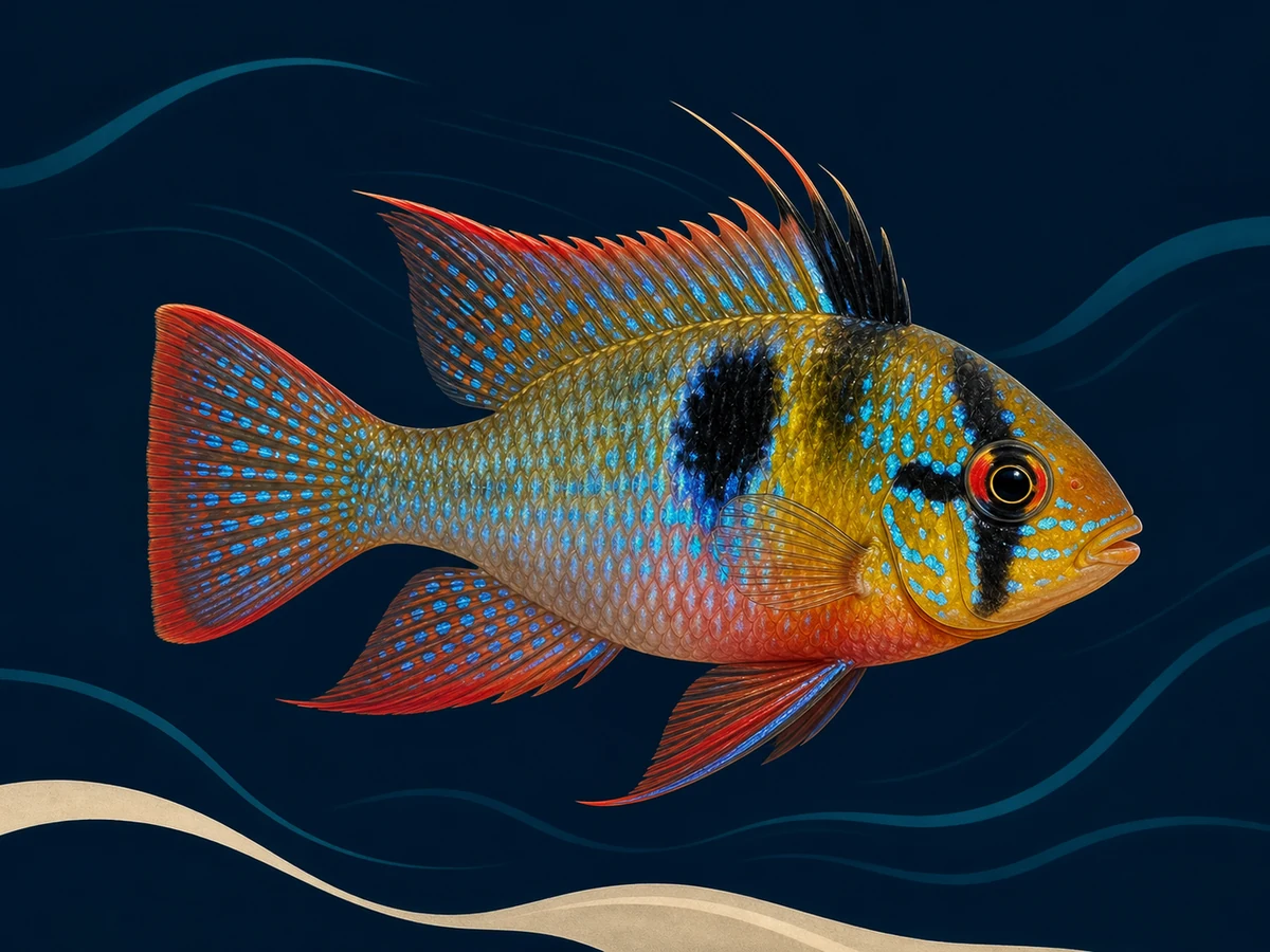Stylized illustration of German Blue Ram