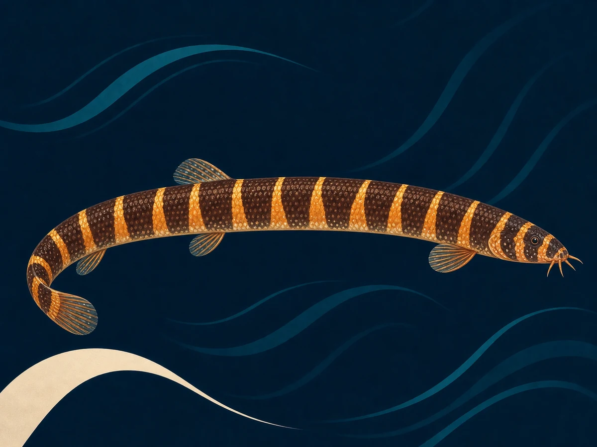 Stylized illustration of Kuhli Loach