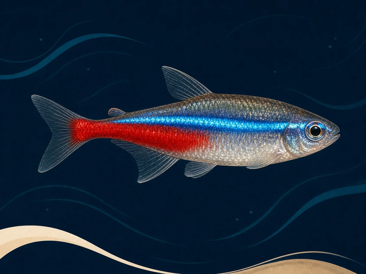 Stylized illustration of Neon Tetra