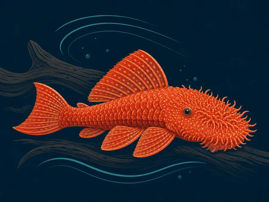 Super Red Bushynose Pleco illustration