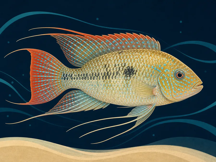 Threadfin Acara illustration