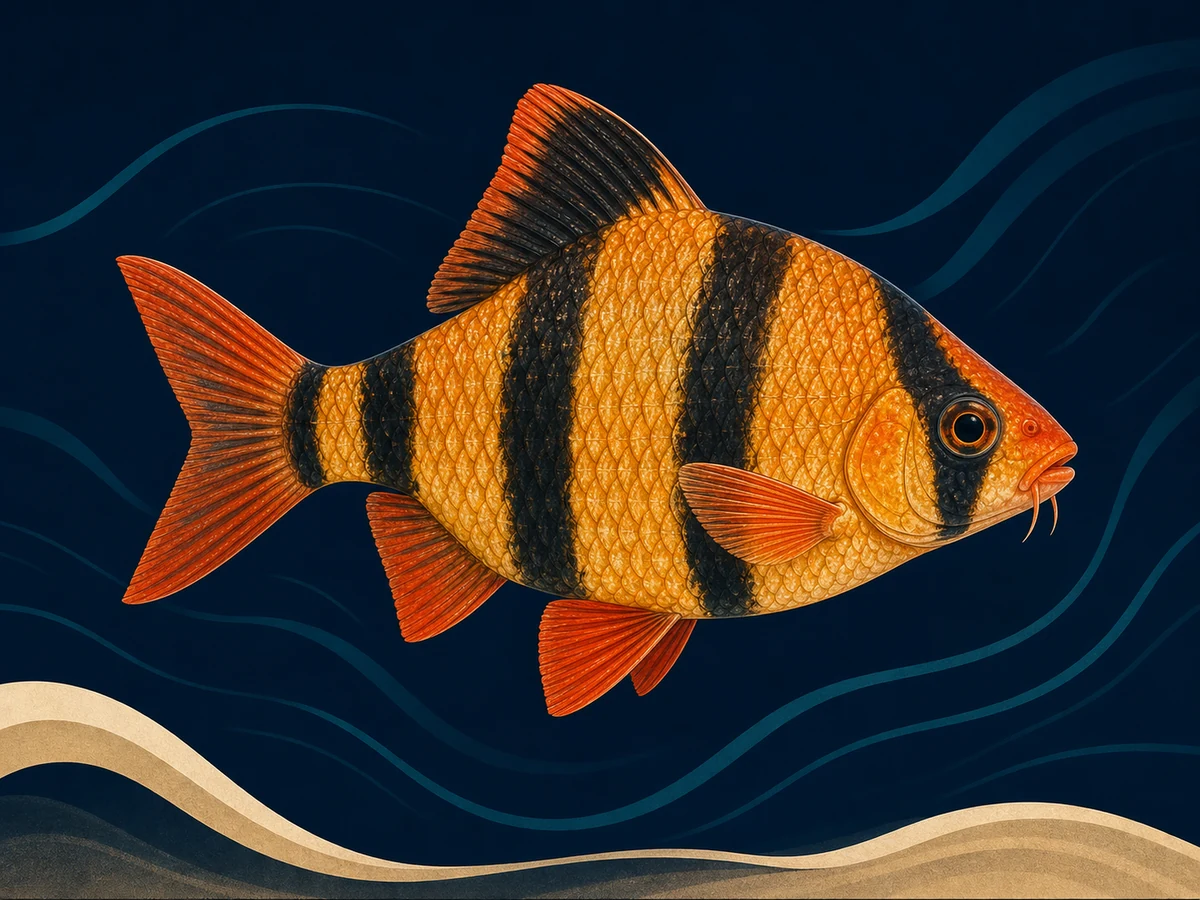 Stylized illustration of Tiger Barb
